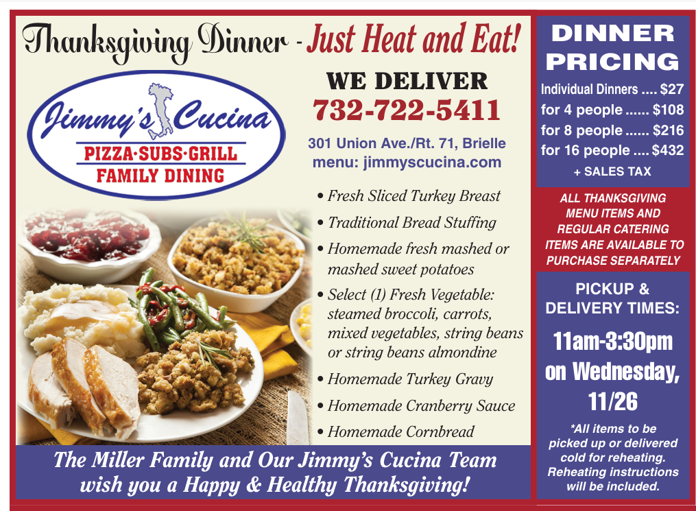 Jimmy's Cucina Thanksgiving options
